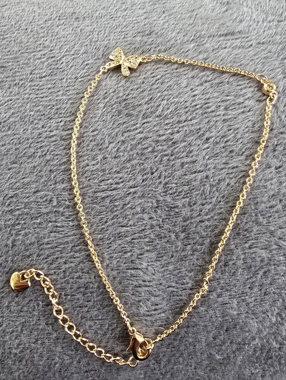 Delicate Gold Butterfly Link Anklet - Gold